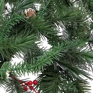 1960s Plastic Christmas GARLAND With Pine Cones & Red Berries Made in Hong Kong